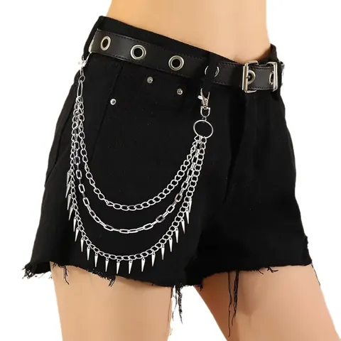 Punk Multi-layer Metal Pants Chain Rivet Hip Hop Waist Chain Body Jewelry For Women And Men Cool Streetwear Fashion