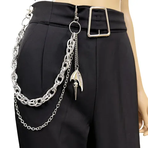 Punk Vintage Multi Layer Metal Waist Chain Gothic Beak Bird Wing Pants Chain Women Fashion Body Jewelry Accessories