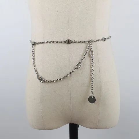 Fashion Women Metal Waist Chain Punk Style Adjustable Body Chain Chic Anchor Link Waist Jewelry For Party Outfit