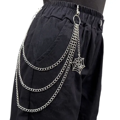 Punk Gothic Spiderweb Pendant Multi-layer Waist Chain Hip Hop Streetwear Metal Pants Chain Body Jewelry For Women