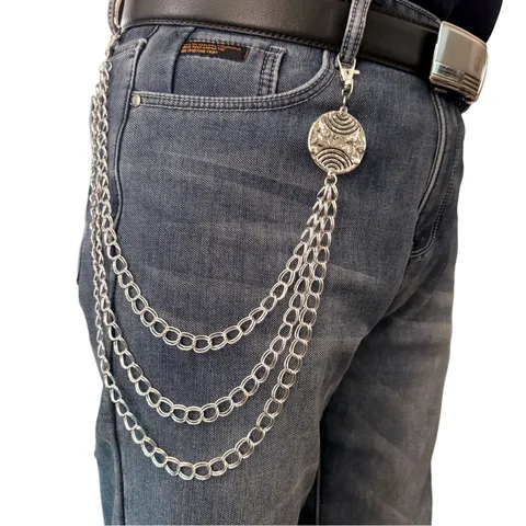 Punk Multi-Layer Metal Waist Chain Hip Hop Street Style Pants Chain Silver Tone Body Jewelry Accessories For Women