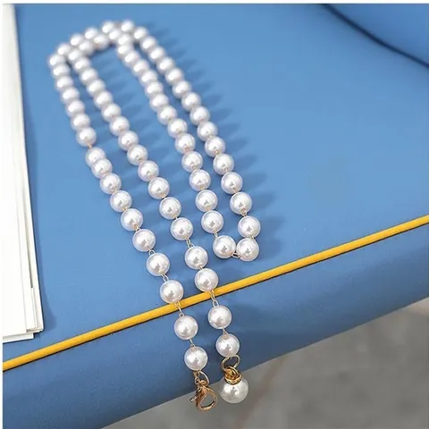 Women Vintage Artificial Pearl Waist Chain Metal Single Layer Dress Body Chain