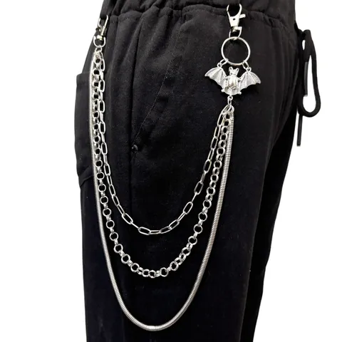 Punk Multi Layer Chain Pants Chain Hip Hop Cool Retro Bat Pendant Waist Chain Unisex Streetwear Metal Body Jewelry