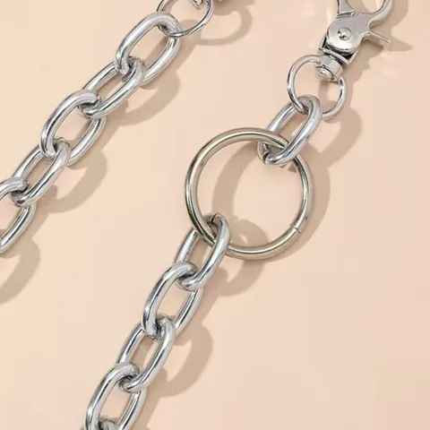 European American Punk Metal Waist Chain Women Single Layer Thick Chain Pants Chain Hip Hop Streetwear Body Jewelry