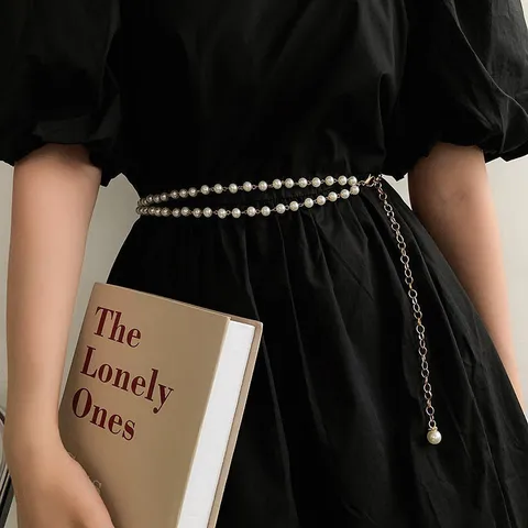 Minimalist Multi-Layer Artificial Pearl Waist Chain For Women Body Chain Adjustable Metal Belly Chain Jewelry