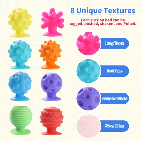 Sensorisches Saugnapf Fidget Toy Set Mehrfarbig Silikon Texturiert Stressabbau Spielzeug Für Kinder Erwachsene ADHD Angstabbau