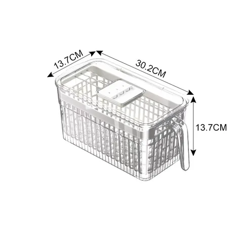 Modern Minimalistisch Kunststoff Kühlschrank Organizer Klarer Lebensmittelbehälter Mit Griff Deckel Timer Obst Gemüse Frischhaltebox