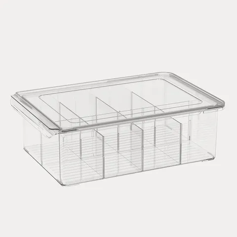 Modern Minimalist Stackable Clear Plastic PET Underwear Storage Box With Lid Drawer Organizer For Socks And Closet Tidying