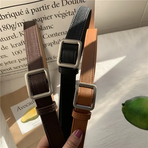 Unisex Retro PU Leather Belt With Alloy Pin Buckle Adjustable Casual Waist Belt For Jeans Daily Wear Accessories