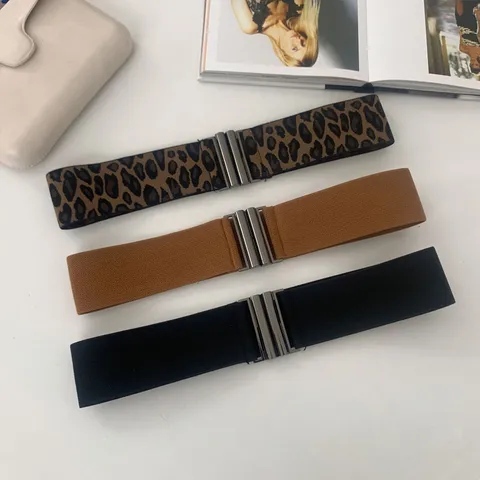 Women Elastic Wide Waist Belt Retro Stretch Cinch Belt Dress Coat Decorative Waistband Fashion Accessories