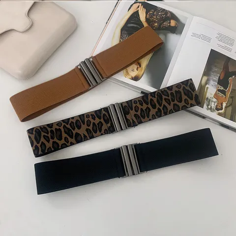 Women Elastic Wide Waist Belt Retro Stretch Cinch Belt Dress Coat Decorative Waistband Fashion Accessories