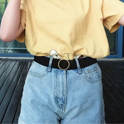 Minimalist Canvas Belt Women Men Casual Waist Belt Metal Round Buckle Adjustable Student Pants Belt Fashion Accessories