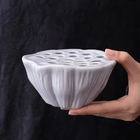 Keramik Lotussamenkapsel Tee Abfallbehälter Zen Blumen Vase Teezeremonie Zubehör Traditionelles Chinesisches Wasserbecken Teegeschirr Ornament