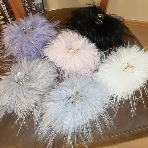 Pinza de Garra para el Cabello Vintage Elegante con Plumas y Borlas Pinza de Acrílico Antideslizante Accesorio Decorativo Diario para Mujer