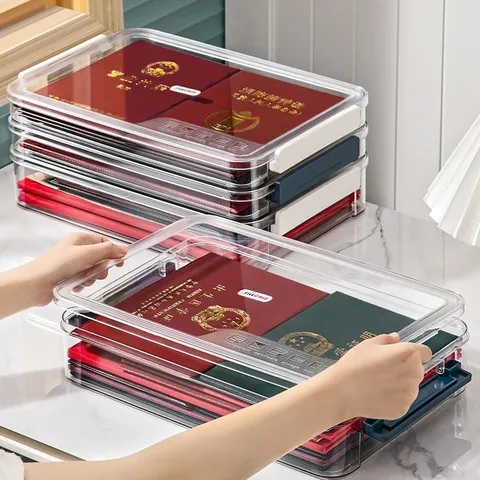 Scatola di Immagardinamento Trasparente per Documenti Organizer per Certificati di File Contenitore Antipolvere