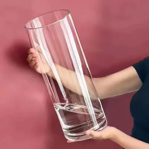 Transparente Acrylvase Zylindrischer Blumentopf Hydrokultur Pflanzenbehälter Modernes Minimalistisches Heimdekor Tischaufsatz