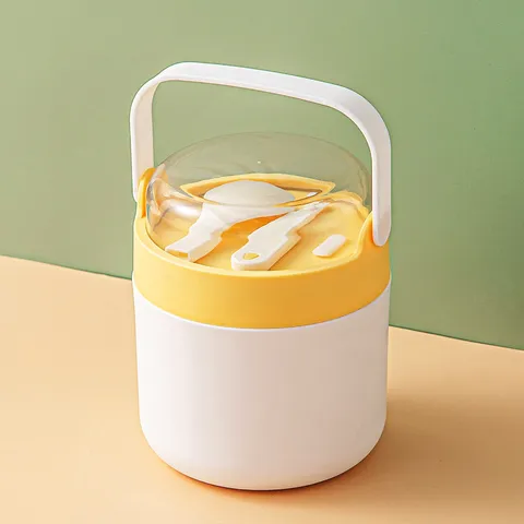 Portable Insulated Lunch Box Soup Cup Microwave Safe Plastic Food Storage Container With Spoon For Office Workers