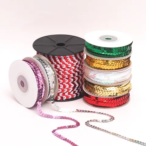 Laser Sequin Ribbon Holographic Sequin Tape For DIY Craft Stage Costume Christmas Bow Decoration Garment Trim Ribbons