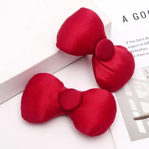 Rode Satijnen Strik Gevoerde Stof Strik Met Gespontwerp Voor DIY Haaraccessoires Kerstboom Versiering Cadeaudoos Verpakking Decoratie Knutselmateriaal
