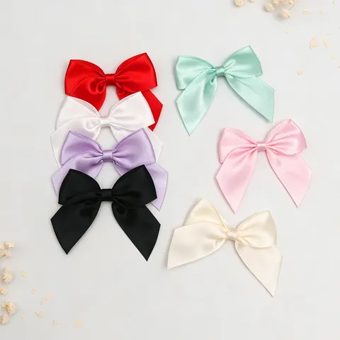 Polyester Satin Ribbon Bows Handmade DIY Craft Gift Wrapping Bows For Wedding Party Box Clothes Decoration Accessories