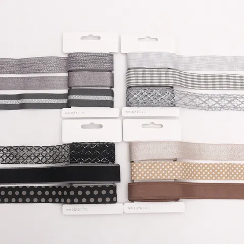 Eleganter Polyester Band Set Für DIY Handwerk Blumenstrauß Kuchen Geschenkbox Verpackung Verpackungsbänder Für Hochzeit Party Dekoration