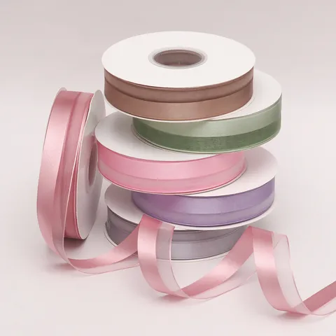 Nastro di Poliestere Patchwork di Organza Raso Fettuccia per Bouquet di Fiori Scatola Regalo Confezione Decorazione Bordo Torta