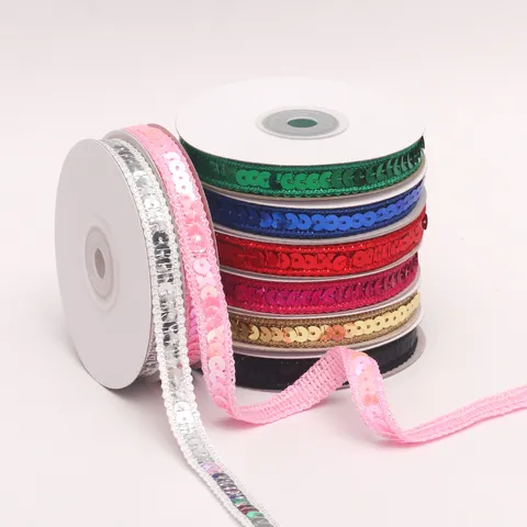 Golvende Rand Pailletten Lint Glimmende Pailletten Strip Voor Kerstboom Decoratie DIY Podium Kostuum Kleding Accessoires Ambacht Meerkleurig Lint
