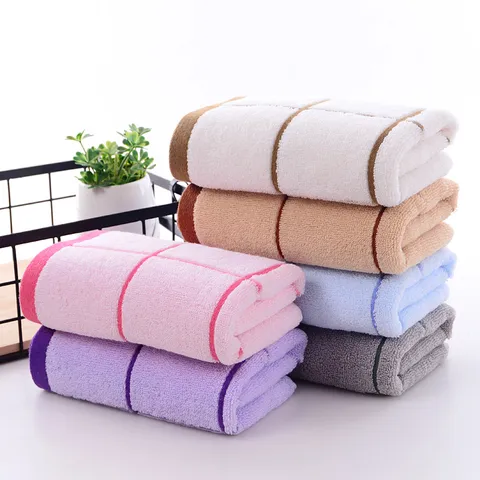 Zuiver Katoen Gezichtshanddoek Zacht Absorberend Ruitjes Jacquard Handdoek Badkamer Dagelijks Thuis