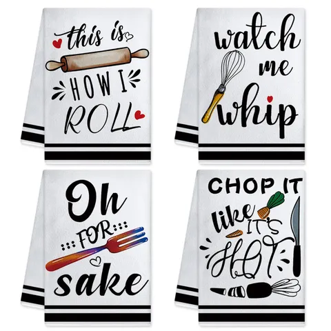 Canovaccio Da Cucina Creativo Con Slogan Divertente Microfibra Panno Di Pulizia Assorbente Tema Di Cottura Asciugamano Decorativo