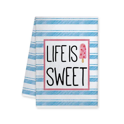 Toalla de Cocina de Microfibra Paño de Limpieza Absorbente Lindo Estampado de Helado Paño de Platos Suave para el Hogar