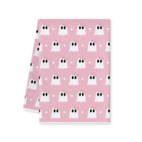 Halloween Carino Rosa Fantasma Stampato Cucina Strofinaccio Microfibra Assorbente Panno Pulizia Decorazione Casa