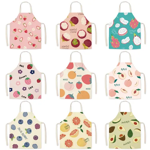 Niños Adultos Lindo Patrón de Frutas Sin Mangas Poliéster Cocina Hornear Delantal Delantal Familiar A juego