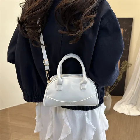Women Boston Bag PU Leather Top Handle Crossbody Bag Casual Fashion Handbag Daily Commuting Shoulder Purse