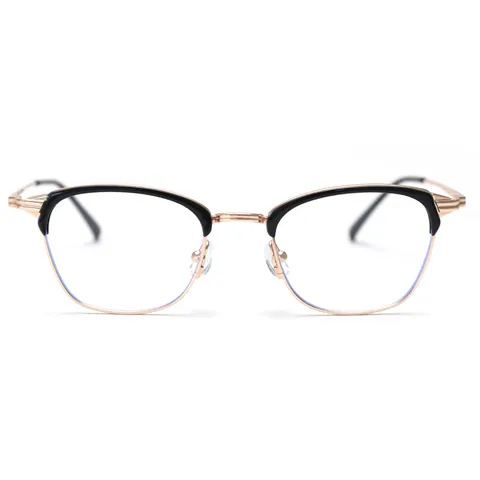 Retro Metal Optical Eyeglass Frame Vintage Half Frame Clear Lens Glasses For Men And Women Stylish Fashion Eyewear