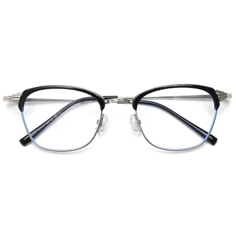 Retro Metal Optical Eyeglass Frame Vintage Half Frame Clear Lens Glasses For Men And Women Stylish Fashion Eyewear