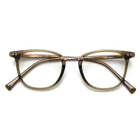 Vintage Retro Round Optical Glasses Frame TR Metal Clear Lens Eyewear For Men Women Fashion Spectacles Frame