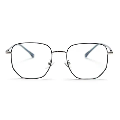 Japanese Style Metal Optical Eyeglass Frame Polygon Big Frame Clear Lens Glasses For Women And Men Fashion Eyewear