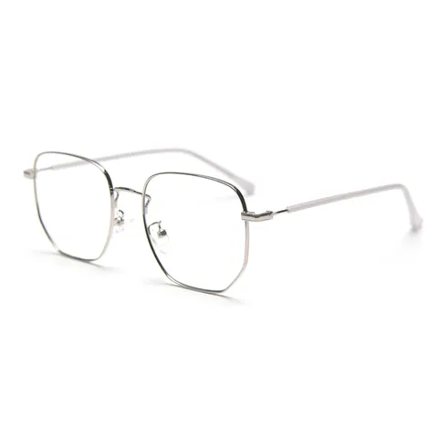 Japanese Style Metal Optical Eyeglass Frame Polygon Big Frame Clear Lens Glasses For Women And Men Fashion Eyewear