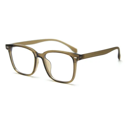 TR90 Optical Glasses Frame Men Women Square Eyewear Anti-Blue Light Clear Lens Retro Metal Rivet Flat Spectacles Frame