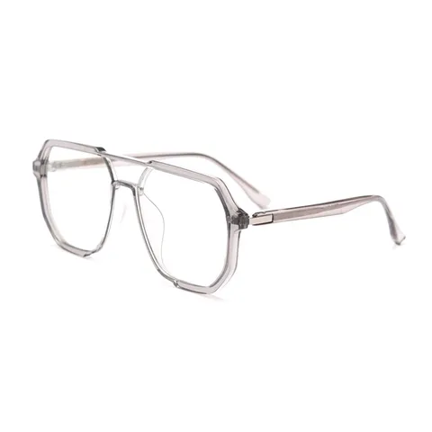 TR90 Optical Eyeglass Frame Retro Double Bridge Polygon Clear Flat Light Glasses Unisex Fashion Eyewear