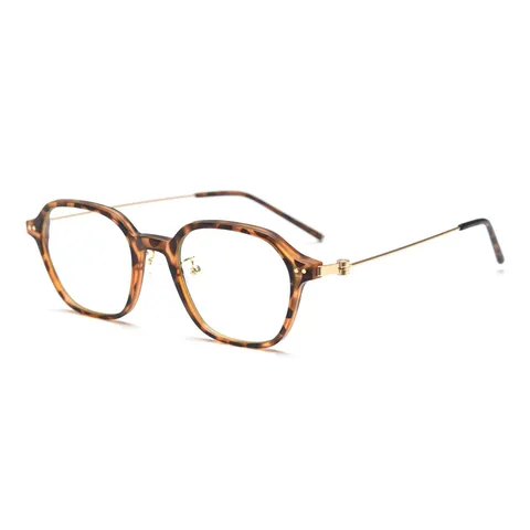 Fashion Polygon TR90 Metal Optical Glasses Frame Women Men Clear Flat Light Eyewear Daily Retro Glasses