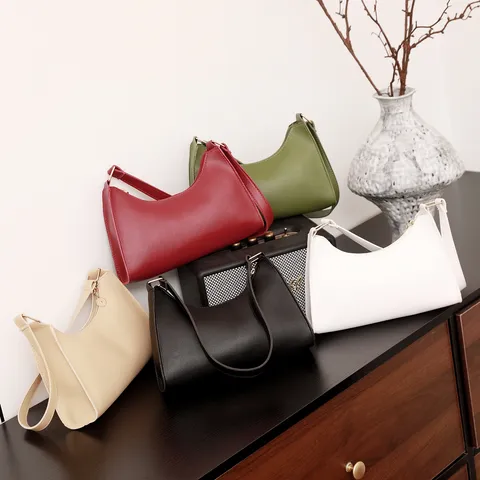 Koreanischer Stil Bonbonfarben Achseltasche PU Leder Schultertasche Mode Kleine Hobo Tasche Für Damen Sommer Herbst