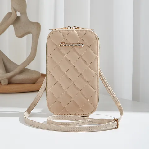 Borsa a Tracolla per Telefono Trapuntata da Donna Lusso in Pelle PU Custodia per Cellulare Borsa a Spalla Piccola Leggera Mini Borsa alla Moda