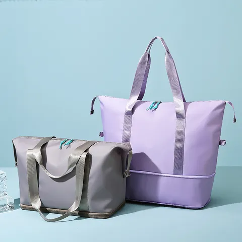 Borsa da Viaggio da Donna Grande Capacità Impermeabile Tessuto Oxford Borsa da Palestra Fitness Separazione Umido-Asciutto Borsa Bagaglio