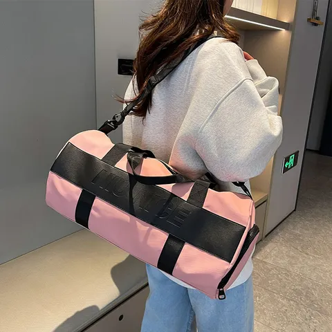 Large Capacity Waterproof Fitness Gym Bag Travel Duffel Bag With Independent Shoe Compartment Wet Dry Separation Unisex Sports Handbag