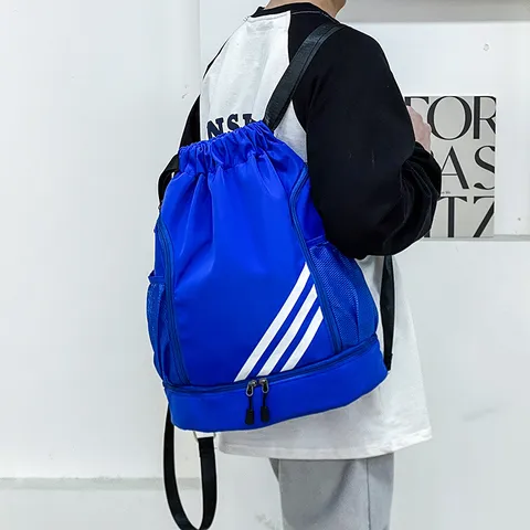 Zaino Sportivo di Grande Capacità in Tessuto Oxford Borsa da Palestra con Coulisse e Scomparto per Scarpe