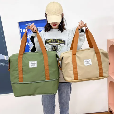 Grande Capacità Separazione Secco Umido Borsa Da Palestra Yoga Tessuto Oxford Borsa Da Viaggio Tracolla Cinturino Per Bagagli Borsa Sportiva