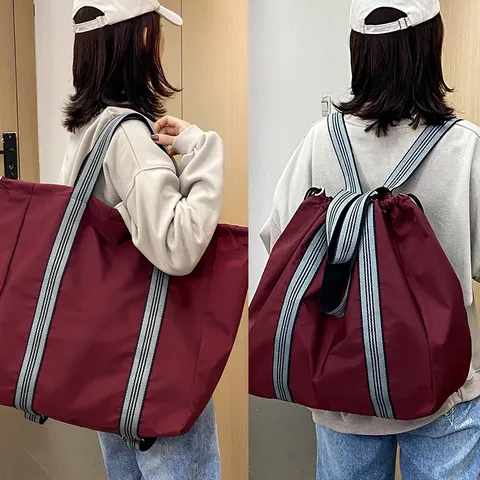 Borsa da Viaggio in Tessuto Oxford di Grande Capacità Zaino a Spalla Casuale Multifunzionale Borsa da Viaggio Impermeabile per Donna