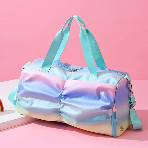 Grande Capacità Gradiente Arcobaleno Borsone Palestra Impermeabile Sport Viaggio Duffel Borsa Con Separazione Umido Asciutto E Scomparto Scarpe