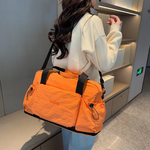 Large Capacity Foldable Travel Duffel Bag Waterproof Oxford Cloth Expandable Luggage Bag Dry Wet Separation Gym Bag